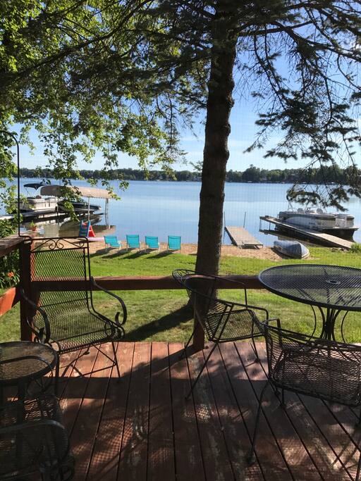 View from the Joanie Bedroom and the deck looking out at the water.