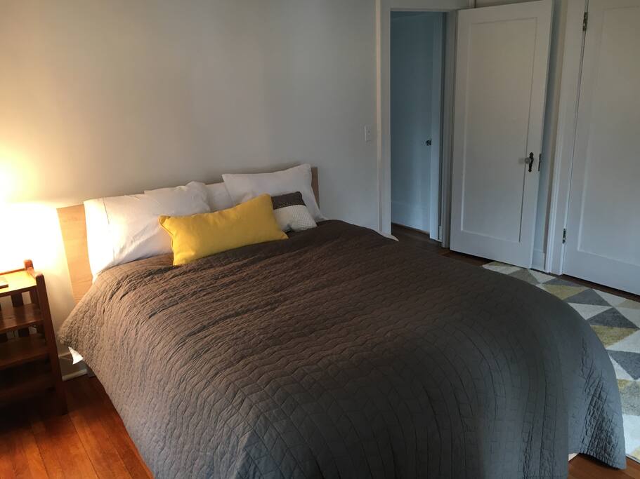 The bed, oh comfy and new.