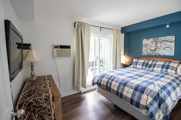 TV in the bedroom and an AC unit for the warm Whistler nights.