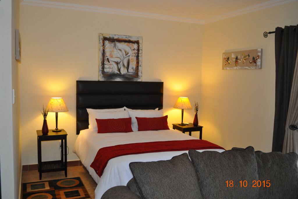 Queen size bed in apartment
