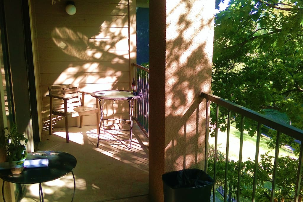 Balcony where I started to grow vegetables :-) Enjoying amazing sunset view with a glass of wine....feel free like a bird!