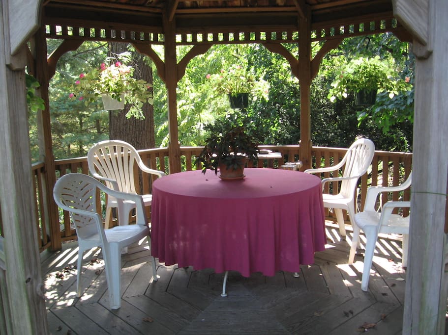 The beautiful grounds include this Gazebo which you can view off your second floor porch.