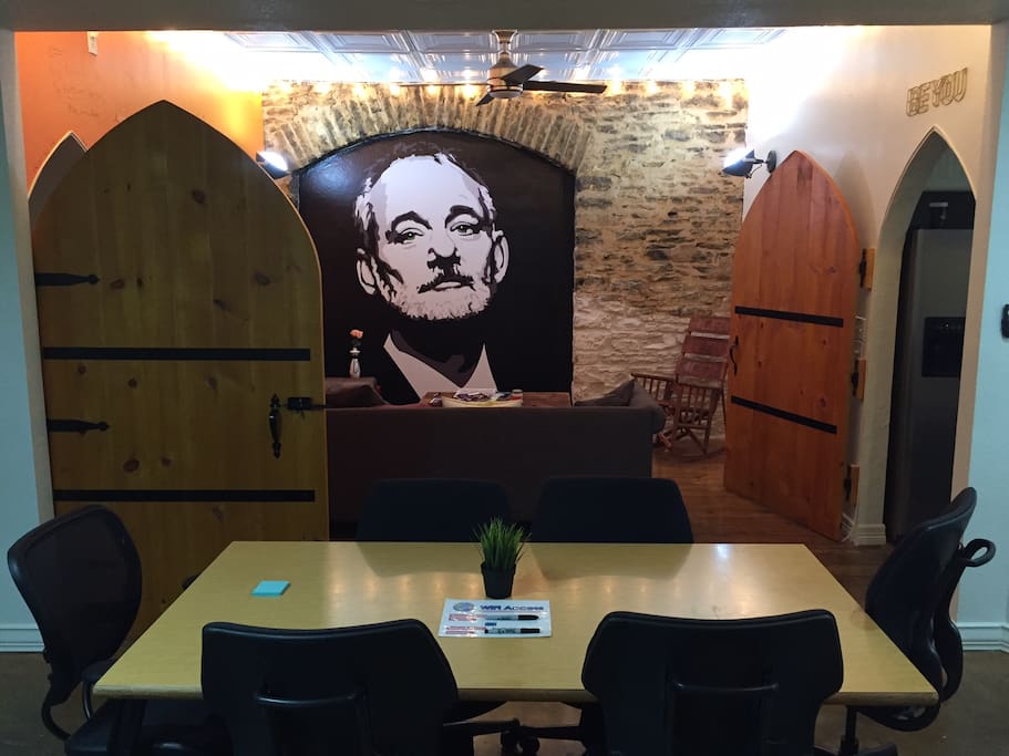 That's right.....The man, the myth, the legend Bill Murray will be ready to welcome you to the new, 2 Story - 4,000 Square Foot SWAP Loft in Downtown Austin! SWAP stands for Stay Work And Play - Trust us, you'll love it! We have over 900 Reviews - book with confidence!