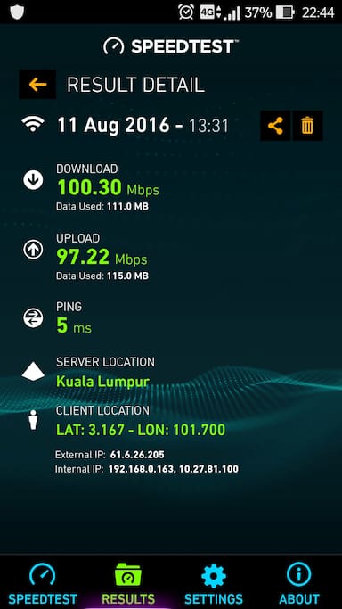 Internet Speed Test - 100Mbps / 上网速度测试 - 100Mbps