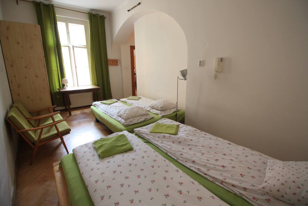 YOUR PRIVATE BEDROOM 3C arranged for 4 persons, writing desk , wardrobe