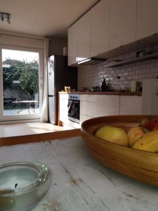 lightful living room and kitchen