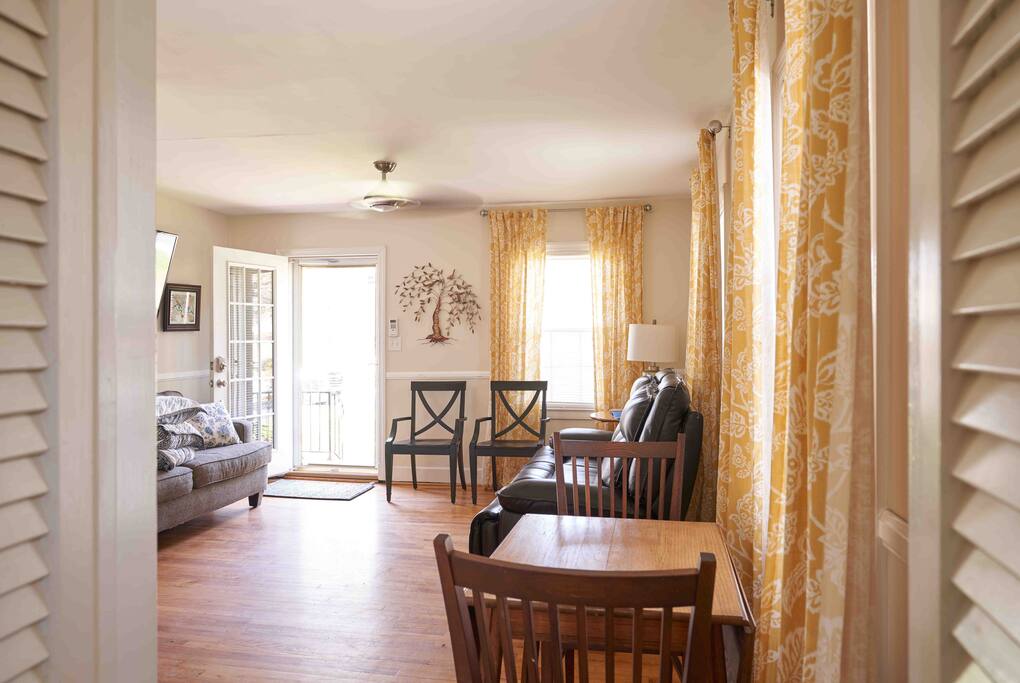 Living Room Seating for 10 People. Queen Sleeper Sofa. Large Screen TV