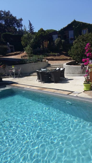 Pool side dining