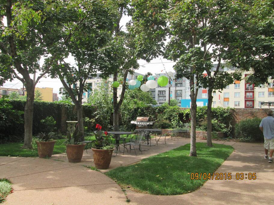 Courtyard patio with grill.