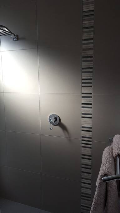 Large shower with relaxing rain head