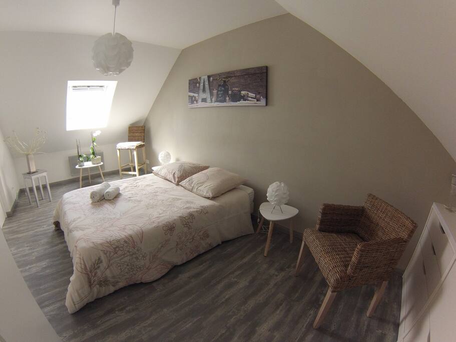 Chambre spacieuse et lumineuse .la déco a été refaite récemment