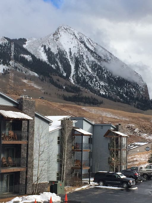 First Snowfall on Mt.CB from the Balcony
