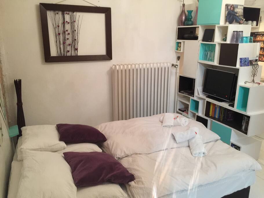 TV with DVD player, DVDs, books and games for you to enjoy your stay