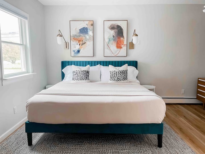 King bed in the 1st floor primary suite