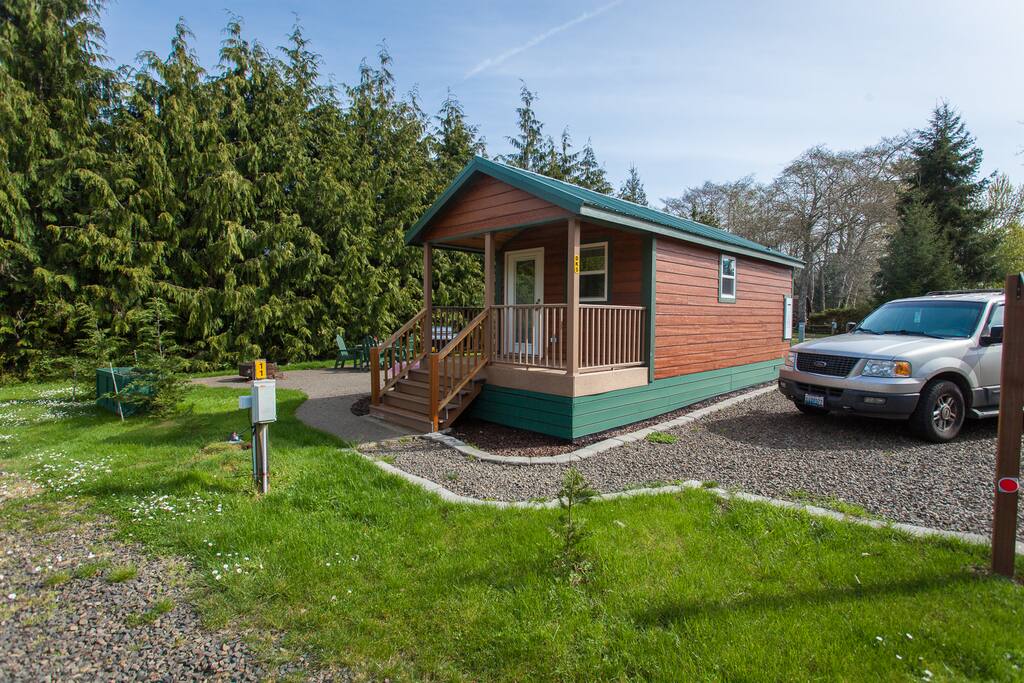 An outside view of the cabin