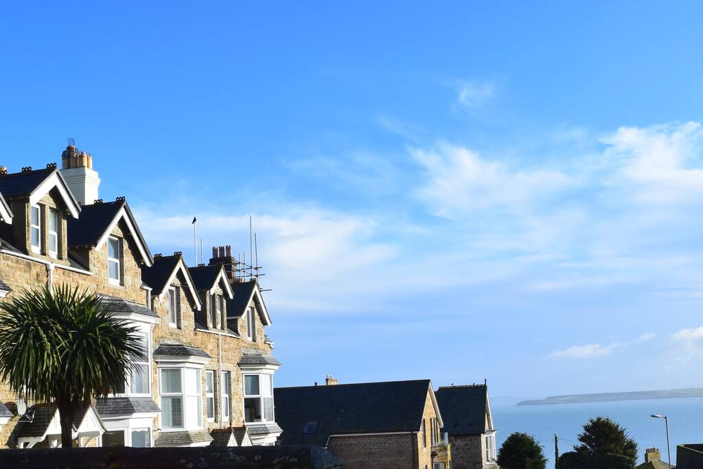 stunning view across the bay from Porthminster Terrace