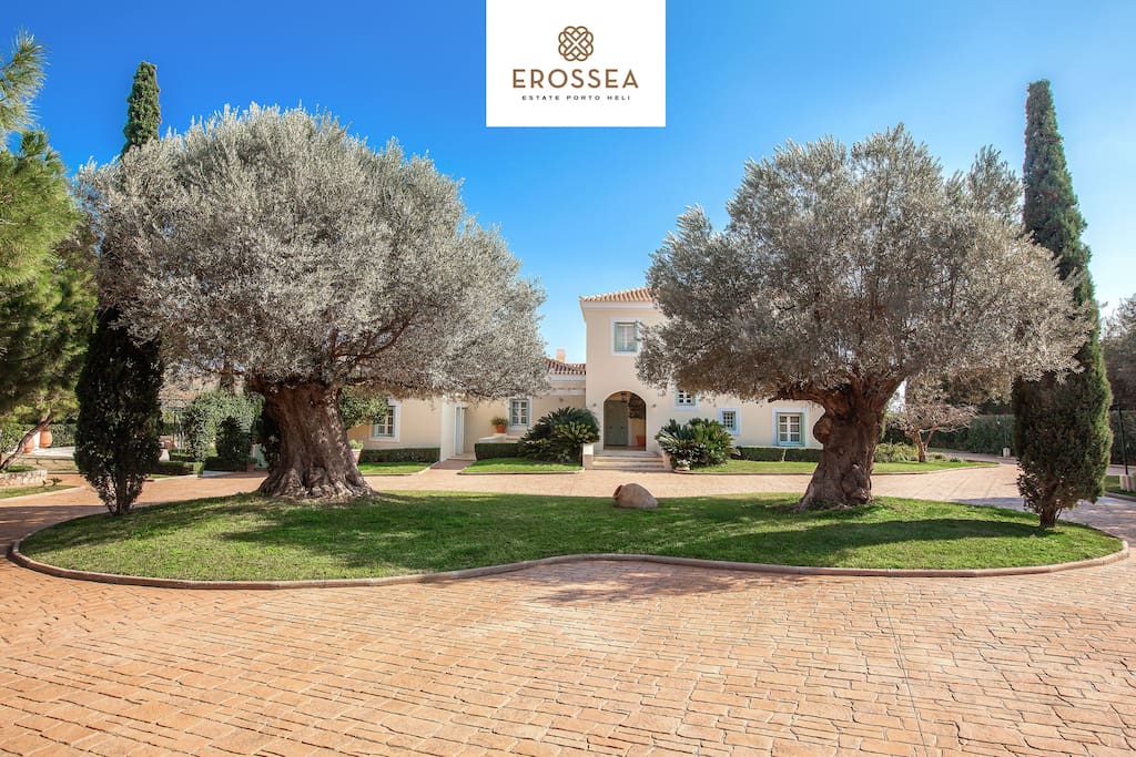 Erossea Estate Porto Heli front view ancient gardens