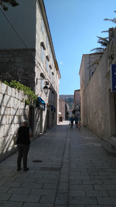 The house by itself is the part of the historical medieval complex, made of stone but fully renovated few years ago. Just oposite the hause is Duke's palace.