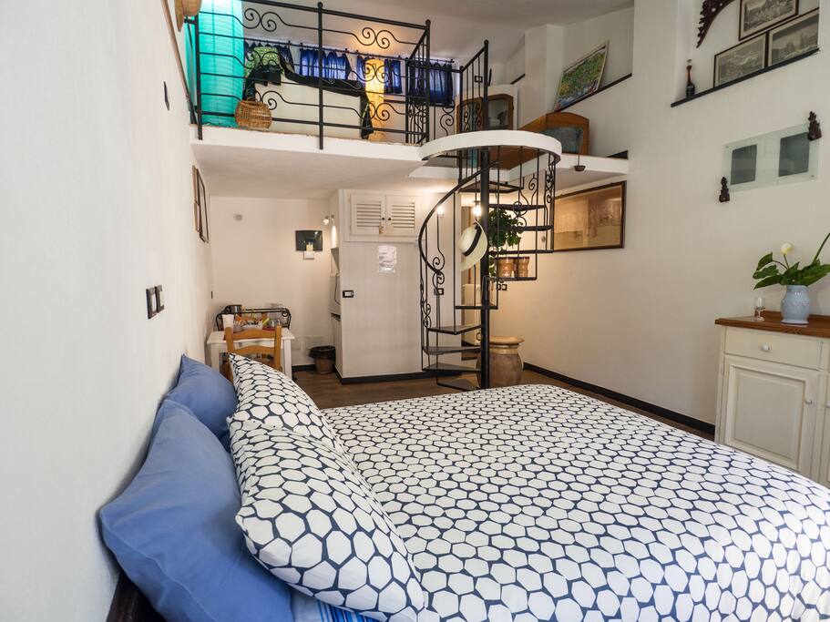 Main floor with bedroom. And the loft (no access to it)