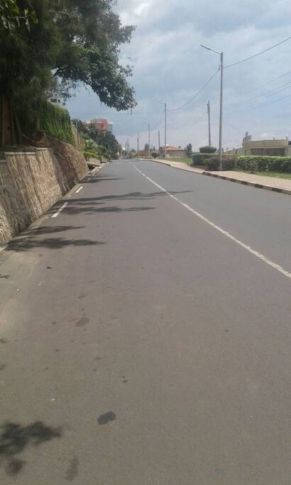 the area is safe and very clean. 4mins walk from Simba supermarket and 6mins to kigali convention center