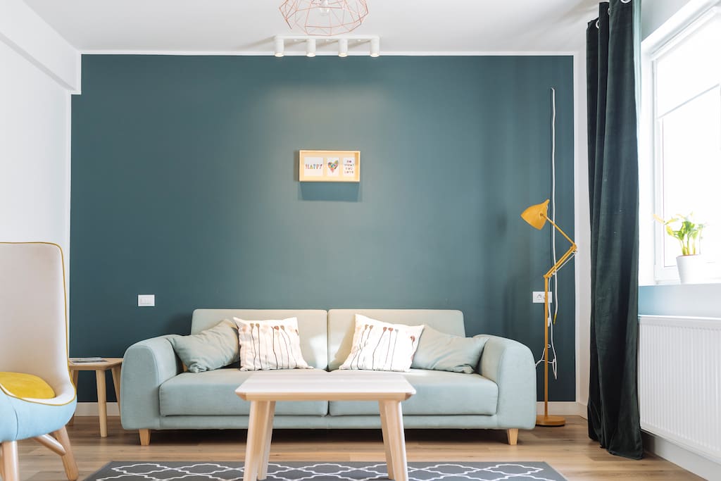 Cozy sofa in the living room