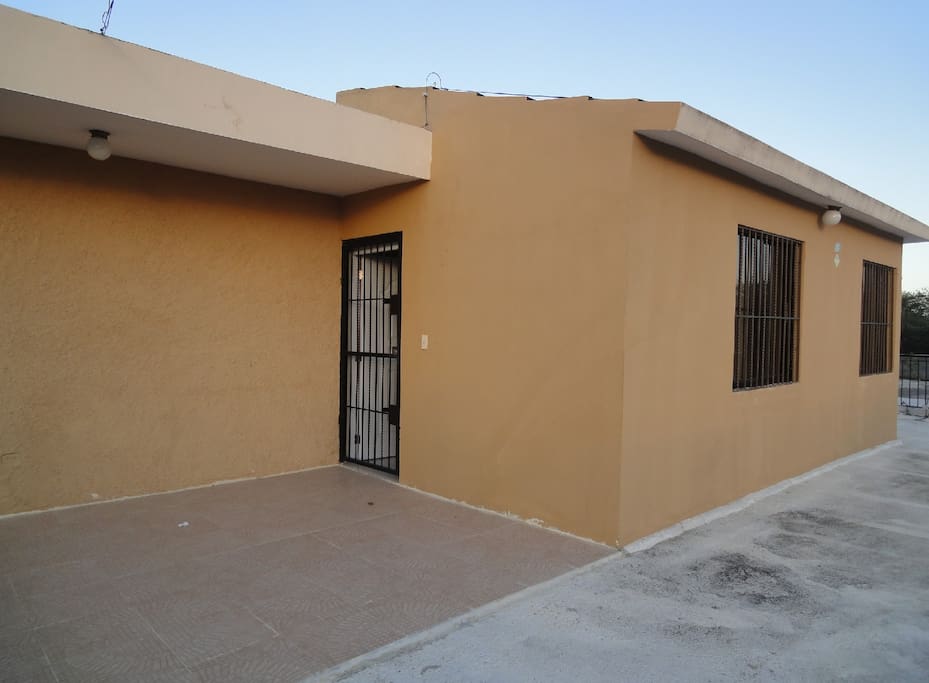 The private entrance to the second floor apartment