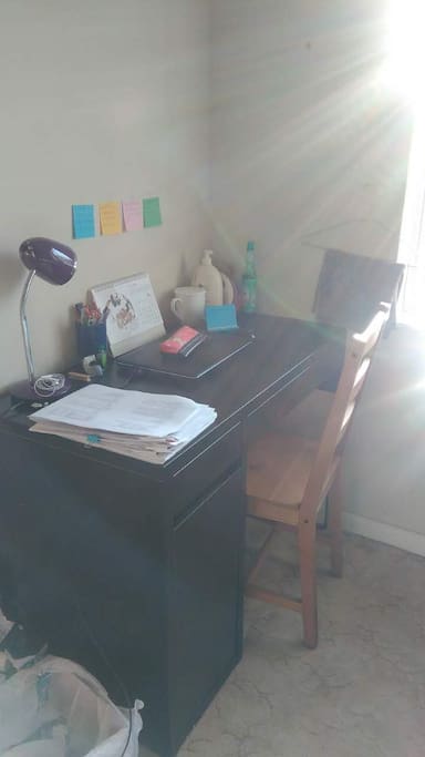 desk in the bedroom