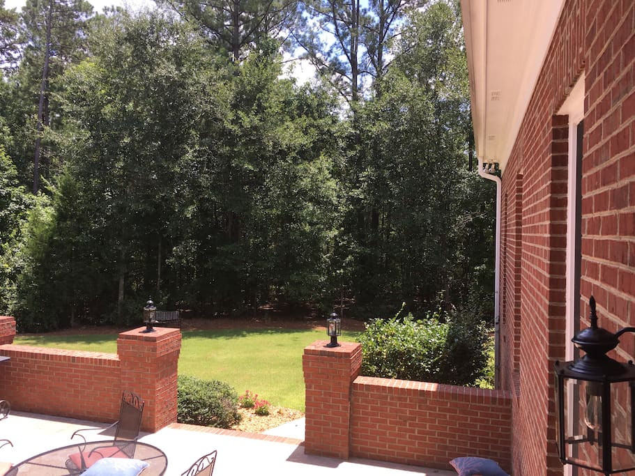 Large terrace level patio with grill