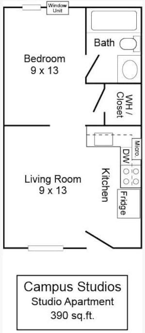 Architectural layout of studio