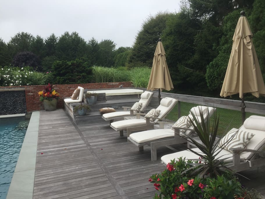Large Deck with Lounges and Umbrellas