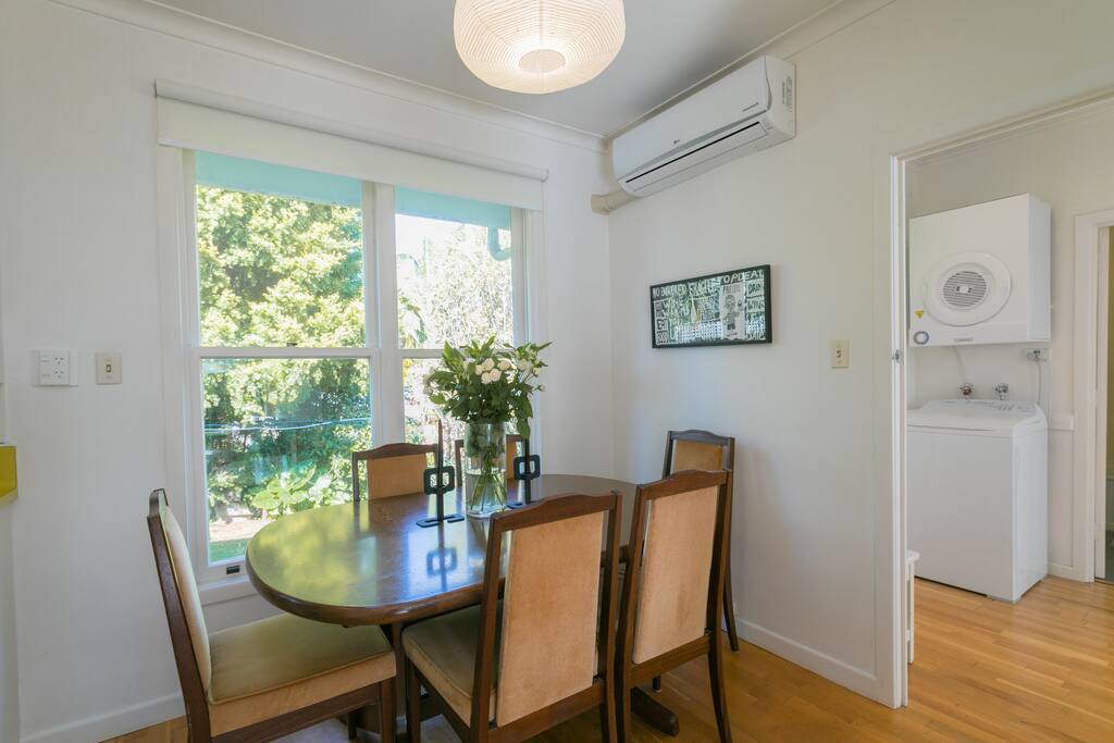 Dining area and back lawn