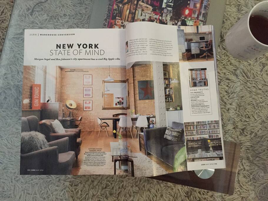 Our flat was just featured in the 25 Beautiful Homes magazine as spectacular warehouse conversion! May issue 2016!