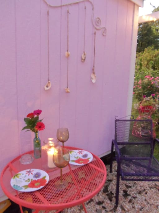 Table is set for evening.