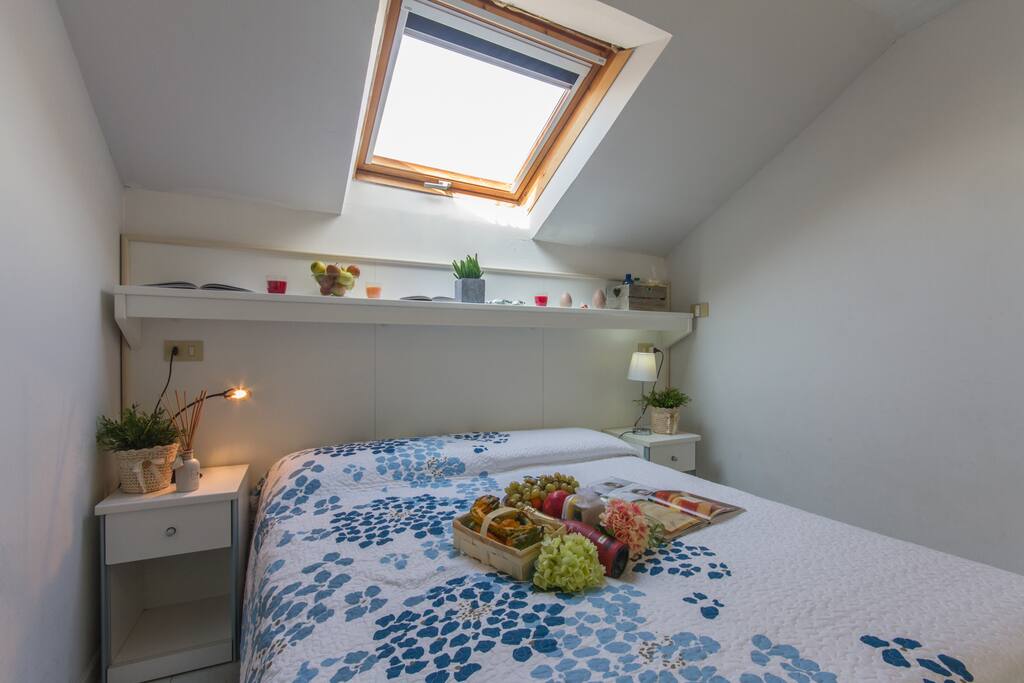 Modern bedroom with a double bed