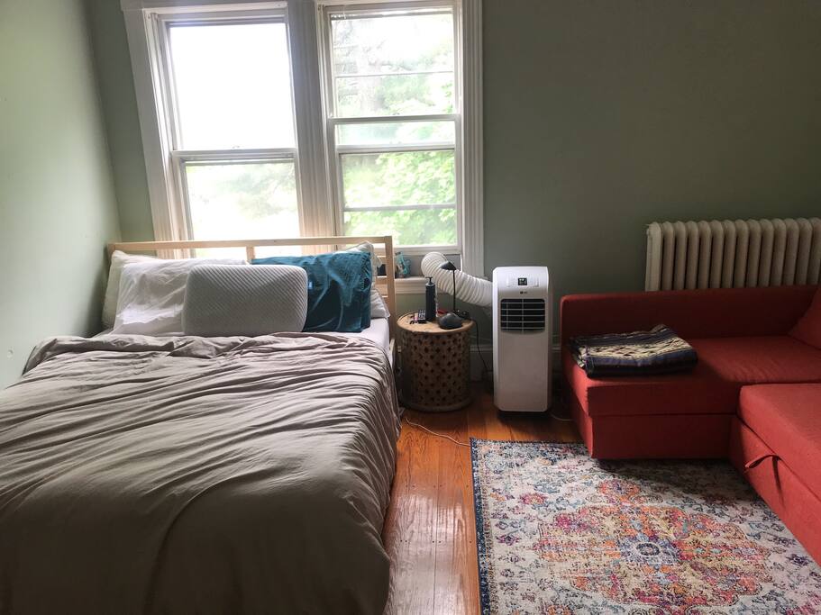 The private room! Couch inside.