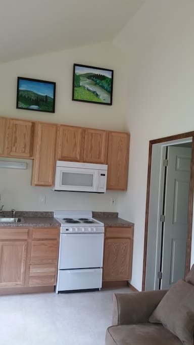 Full size stove, microwave