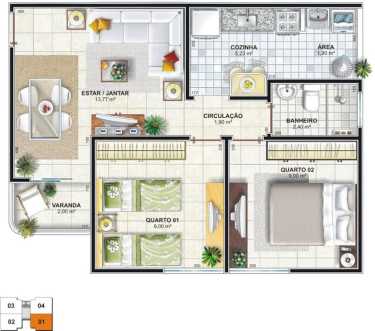 Planta baixa do apartamento