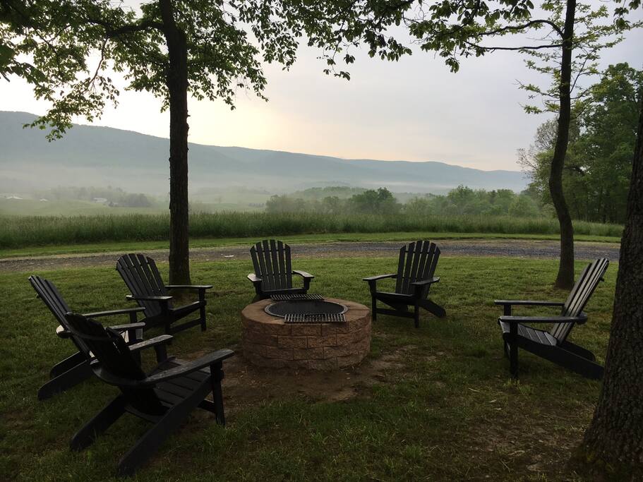 Fire pit overlooking the valley.