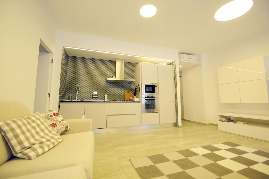 Soggiorno con divano letto
