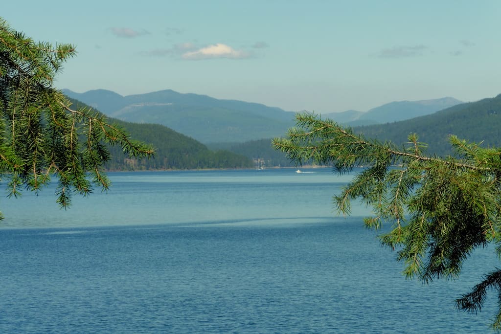 This is a phot taken from our beach looking at beautiful Whitefish Lake.