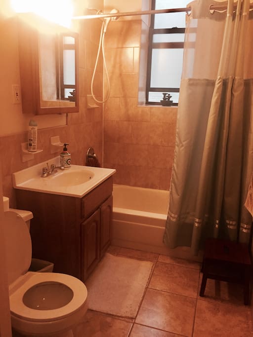 Clean and refreshing bathroom with a window. Use as you please! Fresh towels will be provided
