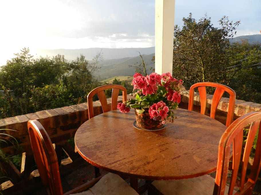 Comparte un desayuno con tus seres queridos apreciando y disfrutando el paisaje desde el balcón.