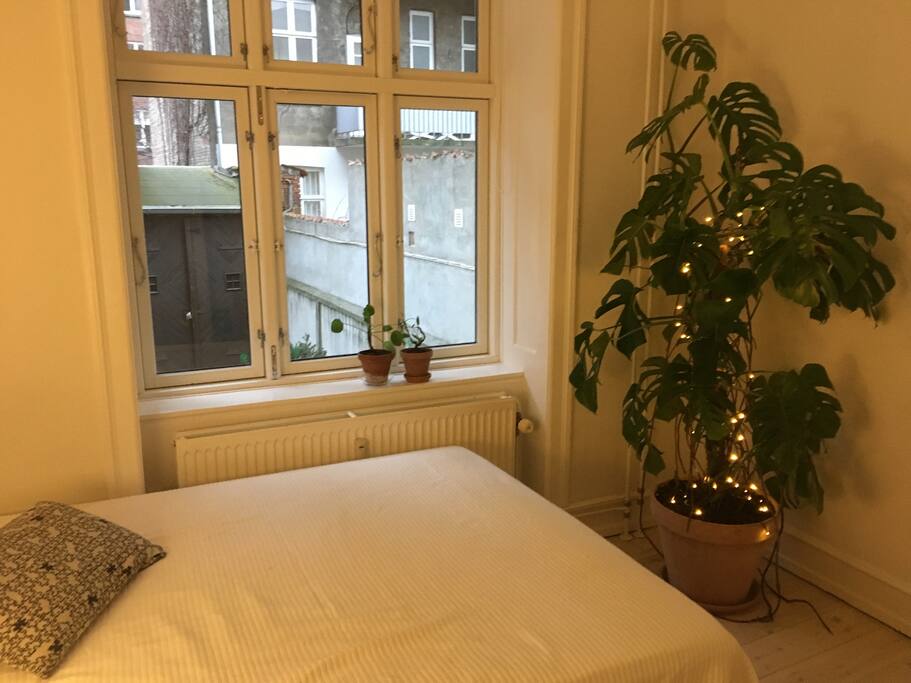lækkert rum mod stille gård med super god seng