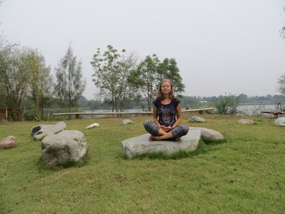 Meditation self practice in stone.