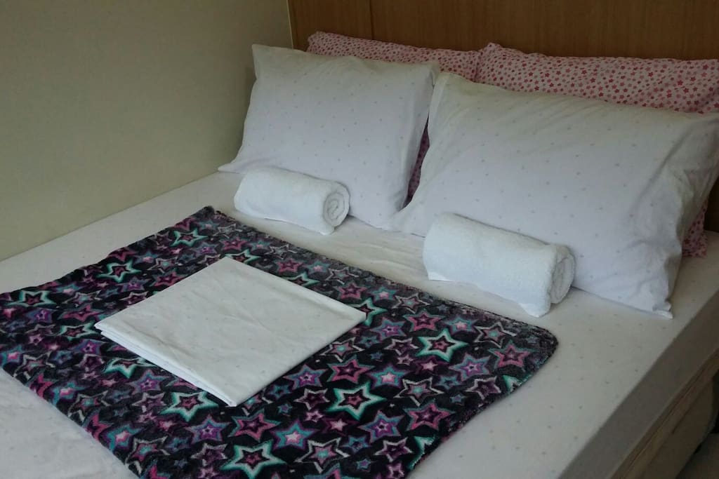 queen size bed for 2 pax and pullout bed for 1 pax