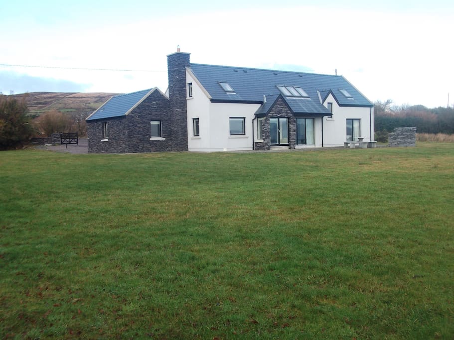 Rear view of Seacrest Cottage.. Set on 2 acres overlooking Ballinskelligs Bay