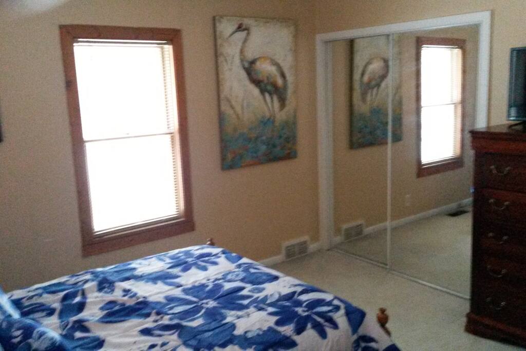 Bright sunny bedroom with private closet.