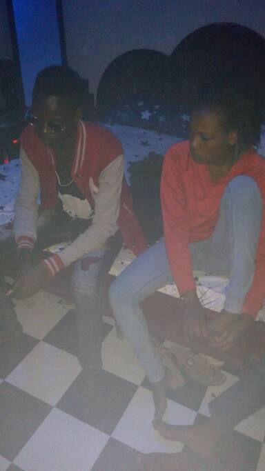 With friends chilling at my place,....