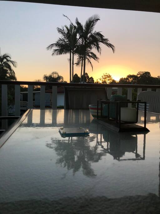Beautiful sunset from our Deck