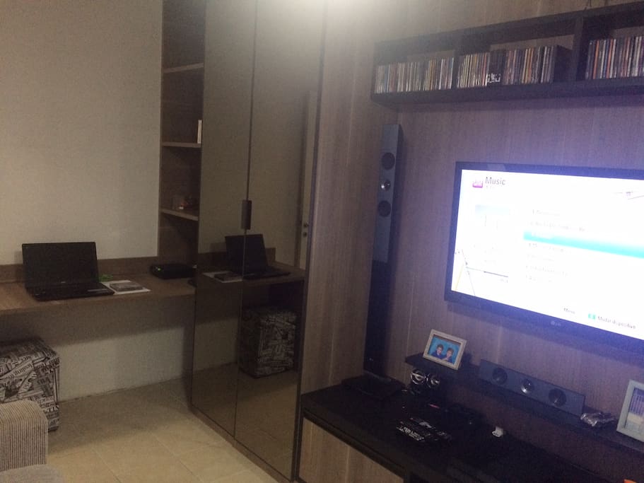 Vista do 3o quarto, com sofá-bicama
